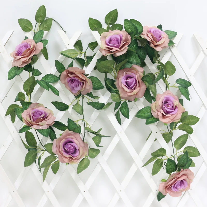 JAROWN Artificial 2m Multi Flower High Quality Rose Vine Fake Flower European Rose Home Wall Hanging Rattan Wedding Decor Flores (47)