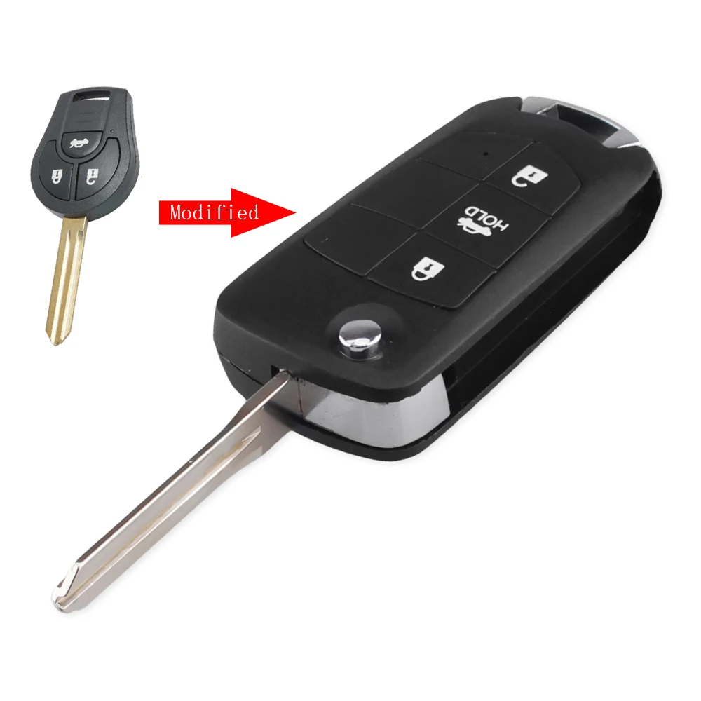KEYYOU 2/3/4 кнопки модифицированный автомобильный чехол-книжка с дистанционного ключа для Nissan Versa 2012 2013 для Nissan Rogue 2008- ключ - Количество кнопок: Model 2