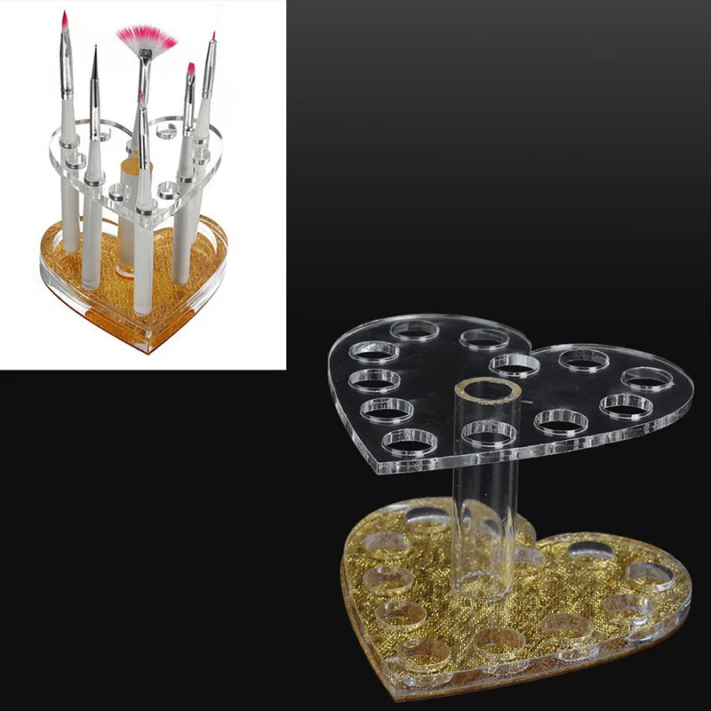 

Nail Polish Shelf Acrylic Clear Cosmetic Varnish Display Heart Stand Clear Makeup Cosmetic Holder Showing Shelf M03232