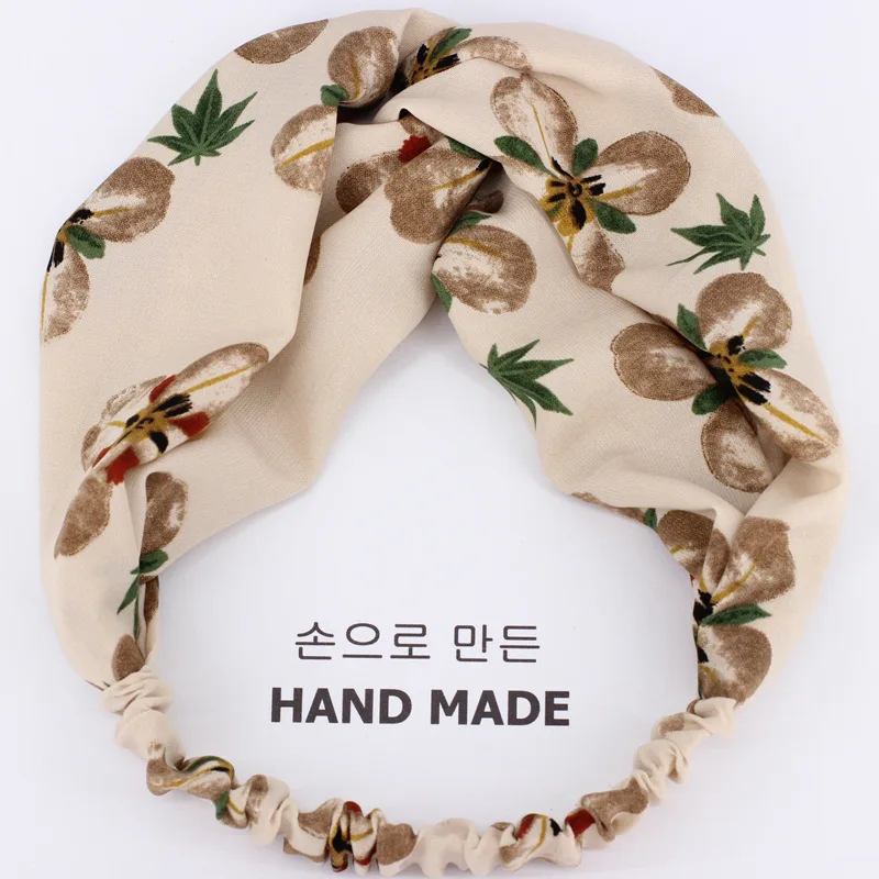 

Women Twisted Turban Headband Banana Printed Floral Elastic Hair Bands Wide Top Hairband Lady Knotted Headwear Hair Accessories