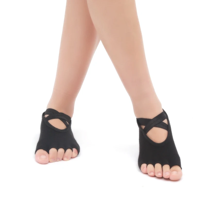 Pampa, профессиональные женские носки для йоги, женские нескользящие силиконовые носки с открытой спиной и пятью пальцами, носки для йоги, танцевальные носки для пилатеса с носком для женщин