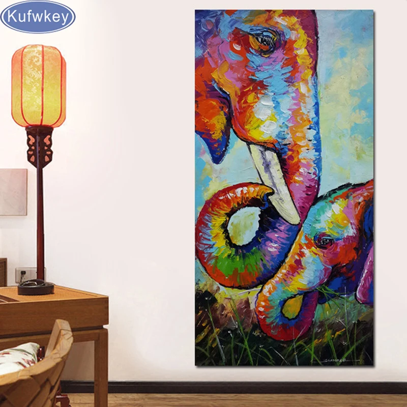 Big-Size-Wall-Art-Pictures-For-Living-Room-Colorful-Elephant-and-Baby-Canvas-Print-Posters-Modern.jpg_640x640