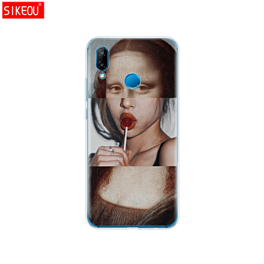 Силиконовый чехол для 5,8" huawei p 20 Lite huawei p 20 pro phone Для huawei p 20 Coque черный чехол Защитный Телефон прозрачный цветок кошки - Цвет: 12100