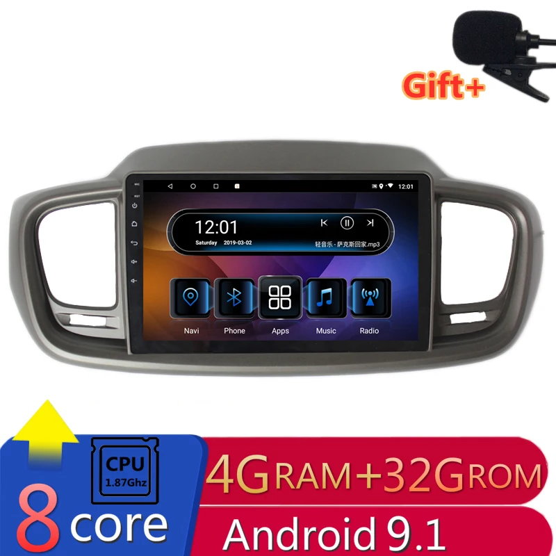 

10" 4G RAM 2.5D IPS 8 CORE Android 9.1 Car DVD Multimedia Player GPS for KIA sorento 2015 2016 2017 audio car radio navigation