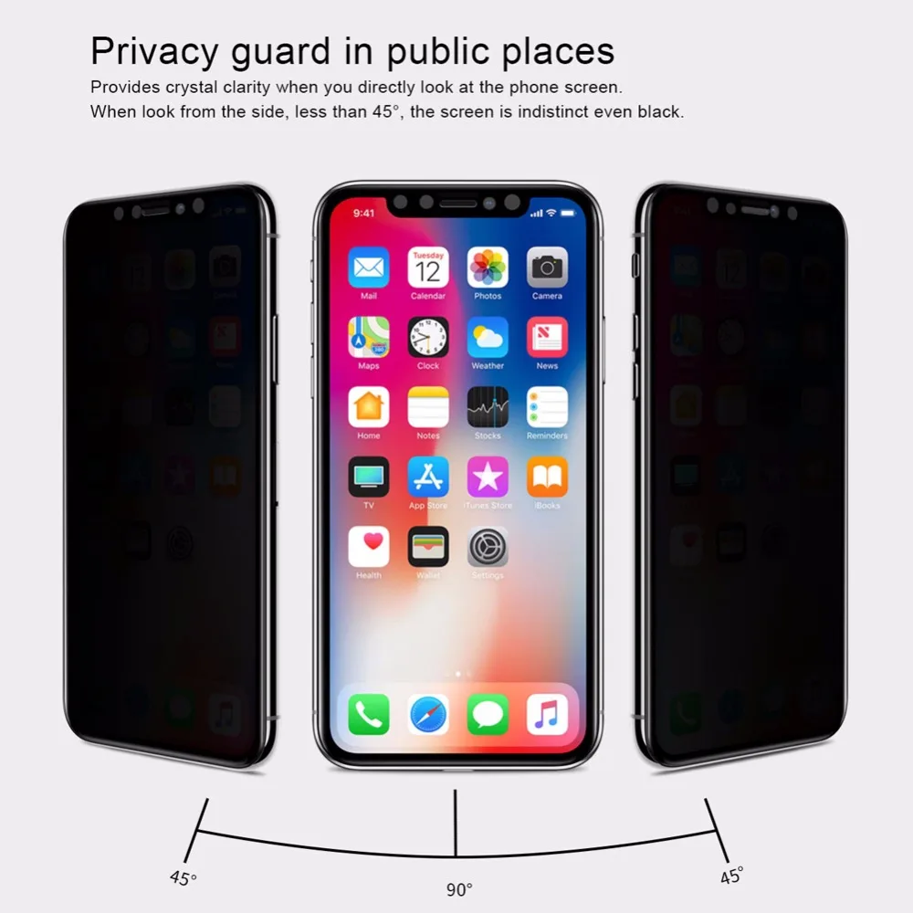 Антишпионское закаленное стекло Nillkin для iPhone 11 Xr Защитное экрана с антибликовым