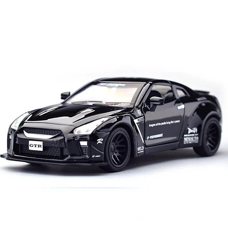 1:32 GTR Pull Back Light Sound Sports Cars Model Toy Alloy Metal Car Toys for children kids Collection gifts - Цвет: 12