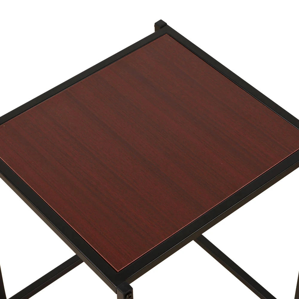 Rustic Metal Frame Veneer Surface Side Table End Table Dropshipping Rustic Metal Frame Veneer Surface Side Table End Table Dropshipping