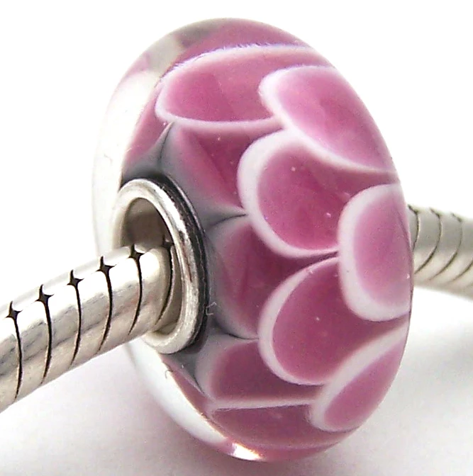

JG831 100% S925 Sterling Silver Beads Murano Glass beads Fit European Charms Bracelet charms diy jewelry Lampwork GlassBeads