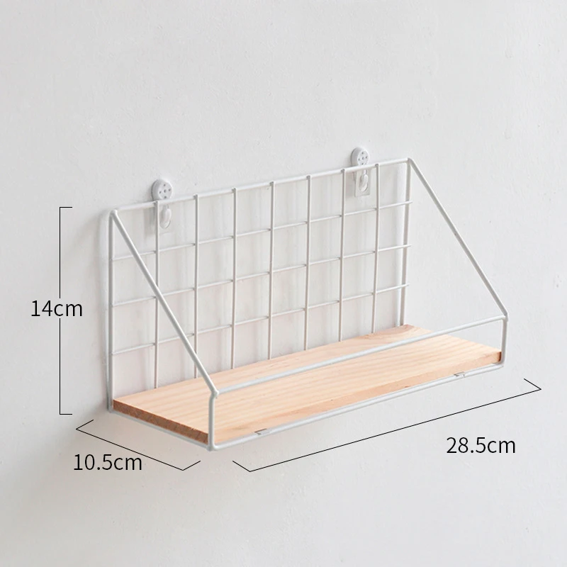 

New Wall Storage Shelf Holder Organization Rack Iron+Wood Kitchen Hanging Home Support Wholesale Tools Parts