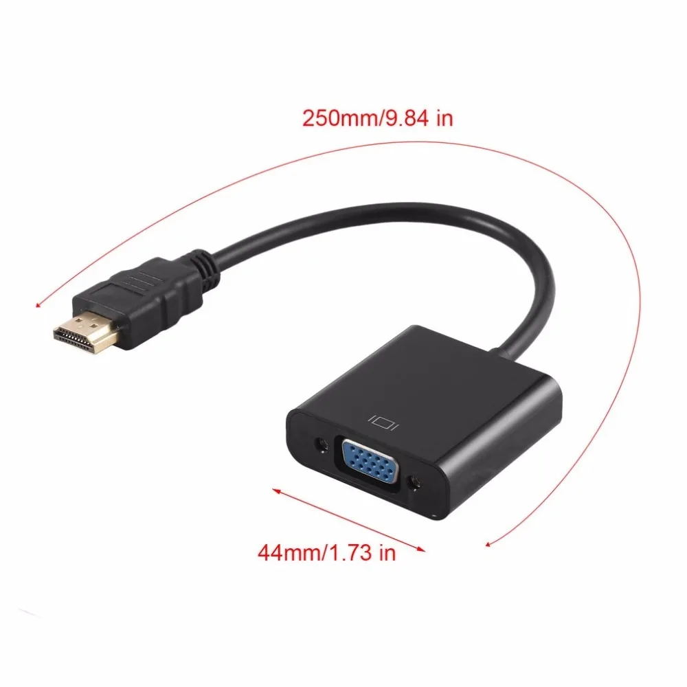 

Male to Female Adapter Converter HDMI Male To VGA RGB Female Video Converter HDMI To VGA Adapter 1080P For PC Laptop