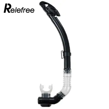 

Relefree Black Silicone Totally Dry Snorkel Scuba Swimming Swim Professional Training Snorkeling Underwater Sports