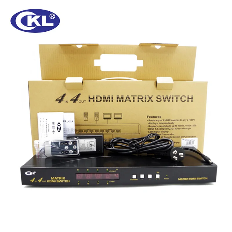 5 шт./лот CKL-4H4 4 в 4 Выход HDMI матричный переключатель Splitter стойку Поддержка 1,4 V 3D 1080 P для PS3 PS4 для Xbox 360 ПК DV DVD HDTV