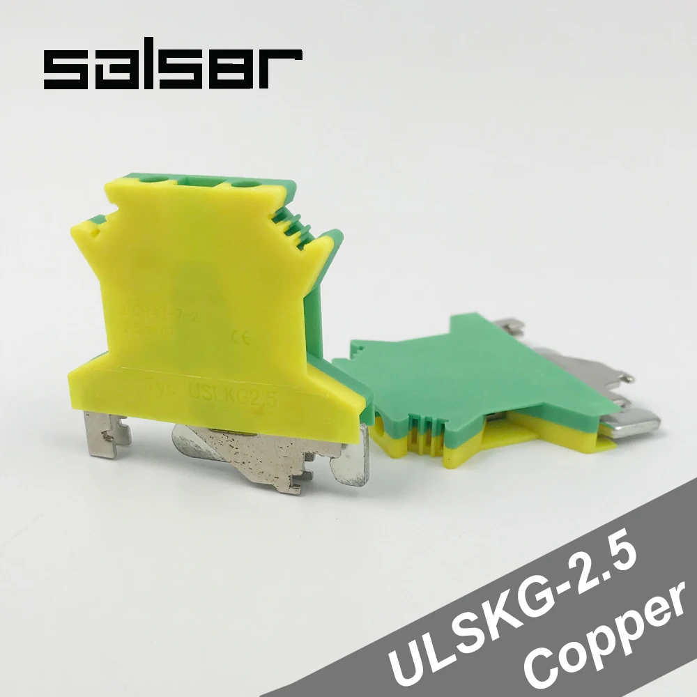 

(50PCS) Terminal blocks USLKG-2.5 Universal DIN Rail Mounted lug plate Wiring row connection copper 0.2-2.5mm2