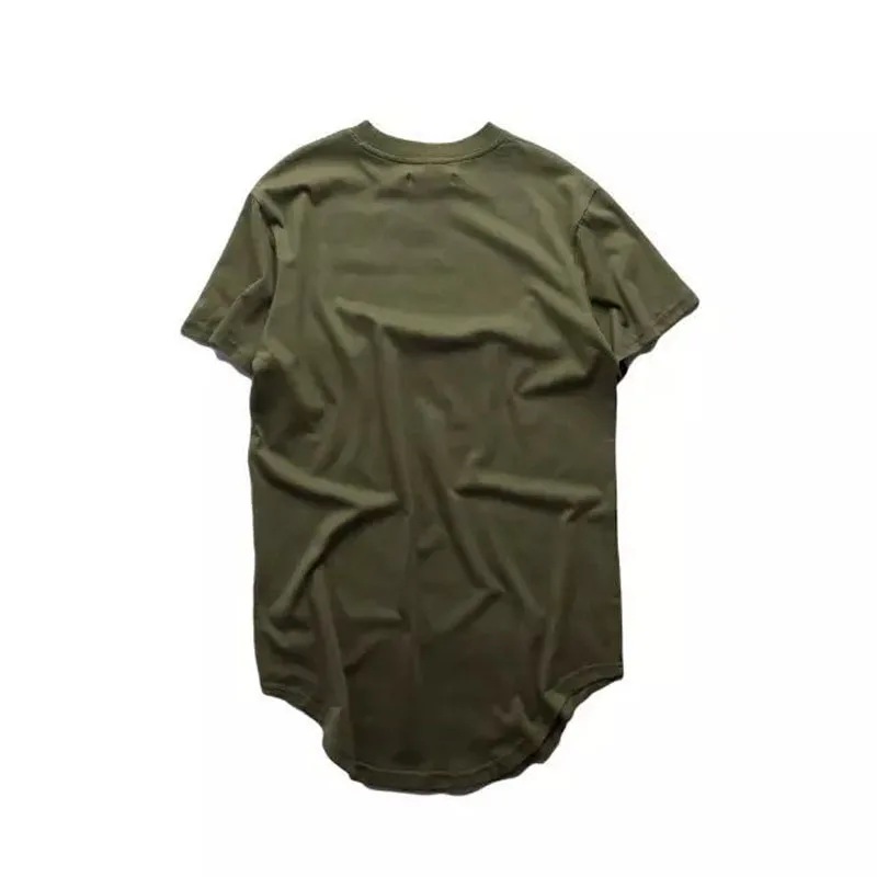 Летняя мужская удлиненная хип-хоп Базовая уличная футболка после длинного скейтборда удлиненная хипстерская футболка уличная одежда для мужчин - Цвет: green
