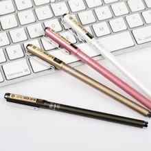 Kawaii Металл гелевая ручка 0.5 мм черные чернила школьные ручки для написания подарок для детей корейский Канцелярские Бесплатная доставка
