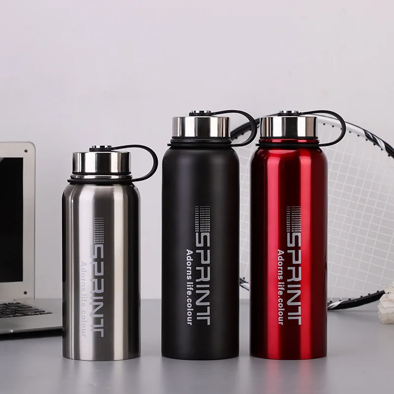 

800/1000ml 304 Stainless Steel Tumbler Large Capacity Vacuum Flask Portable Thermos Cup with Rope