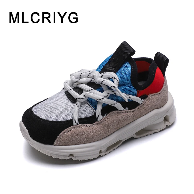 

Autumn Kids Casual Sneakers Baby Girls Sport Sneakers Children Mesh Brand Genuine Leather Shoes Boys Chunky Sneakers Trainers