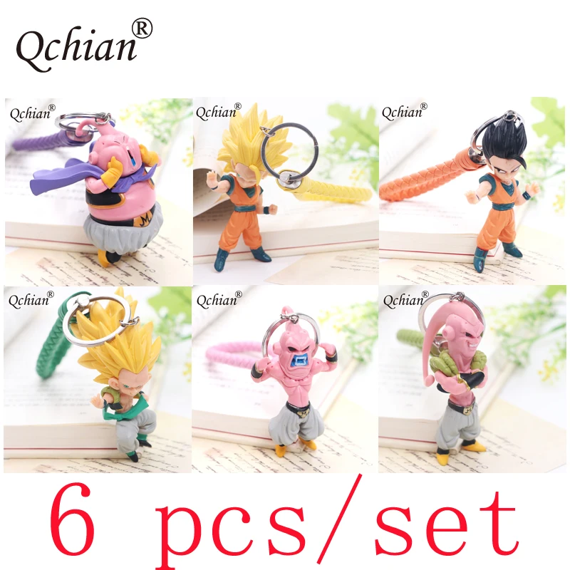 

6pcs/set Dragon Ball Piccolo Son Gohan Kuririn PVC Backpack Decorative Pendant Keychain Jewelry Car Key Accessories Height 8cm
