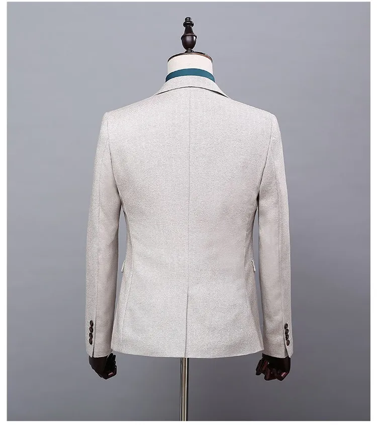Новое поступление винтажная Мода Чистый белый тонкий двубортный мужской костюм Жених формальный костюм 1149