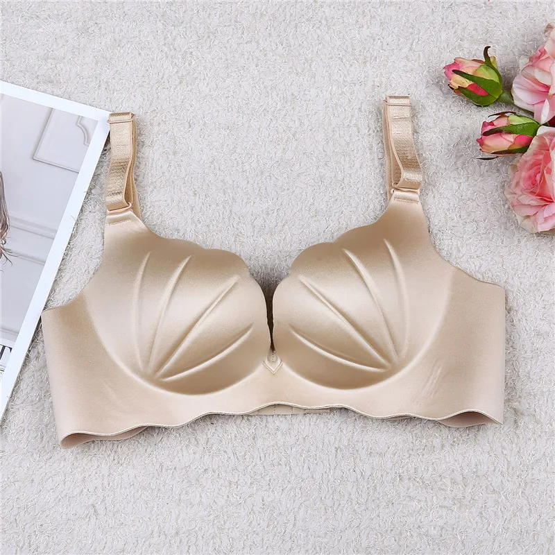 Sexy Seamless Bra Shell Thick Adjusted Straps Push Up Bra Women