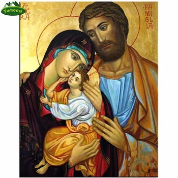 

5D Diamond Embroidery Religion Cross Stitch Kit Full Square Drill Needlework DMC Diamond Painting Crafts Mosaic Holy Family Icon