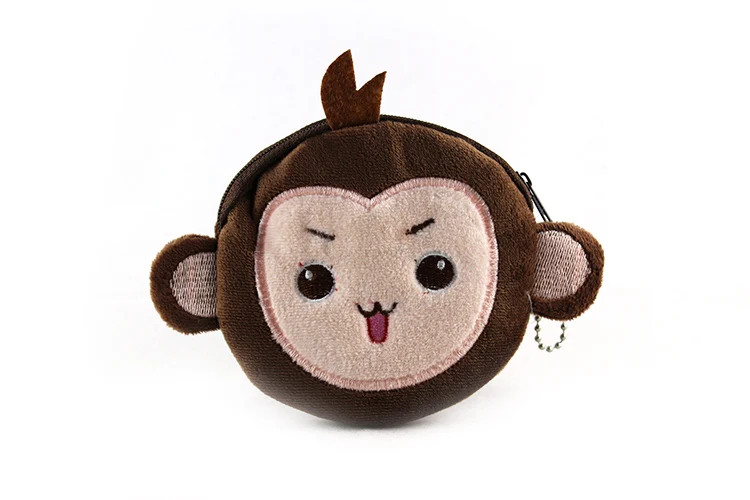 Мультфильм Аниме на молнии Кошельки для монет с милой обезьянкой детские плюшевые дамы небольшой кошелек сумка чехол для ключей женские