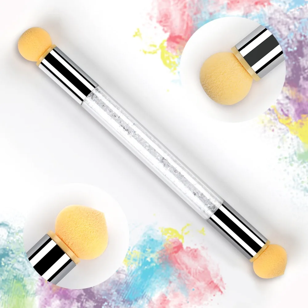 COSCELIA Double End Gradient Brush With 4Pcs Replace Sponge Head