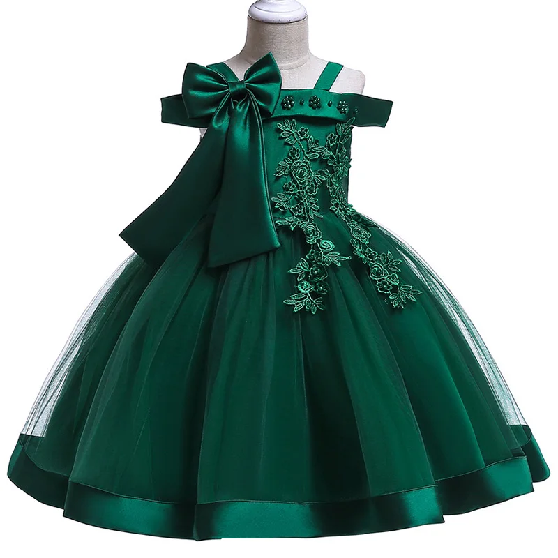 Свадебное платье для девочек летний костюм без рукавов, детские платья для девочек, одежда для малышей, праздничное платье, vestidos От 4 до 10 лет - Цвет: Green