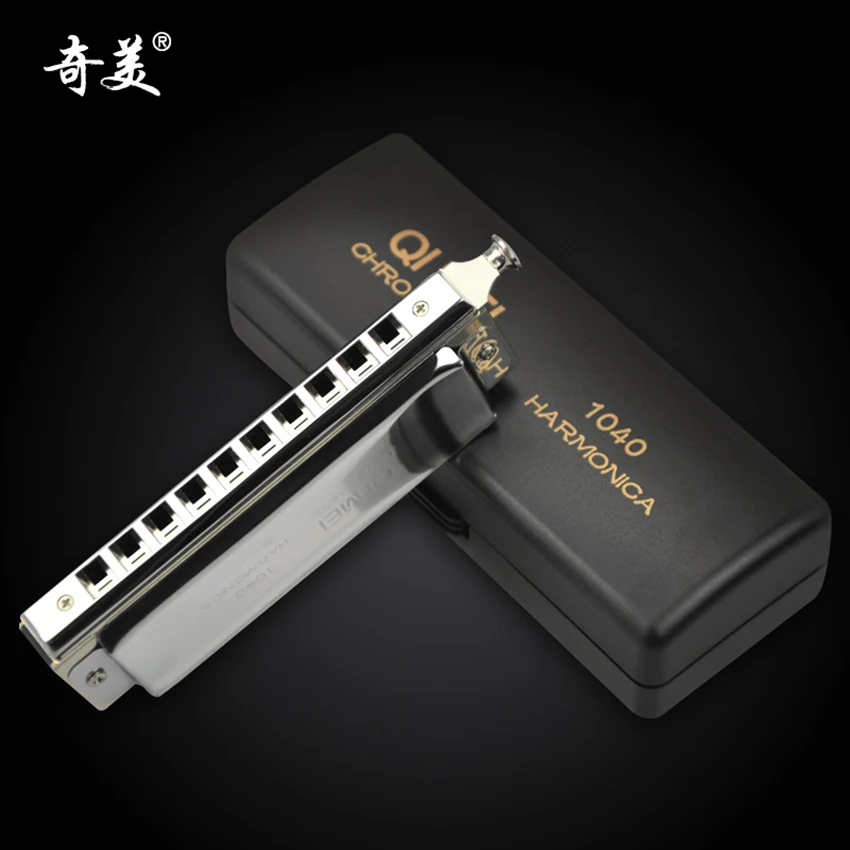 Quality Chromatic Harmonica 10 Holes/40 Tones Sliver Professional Wind