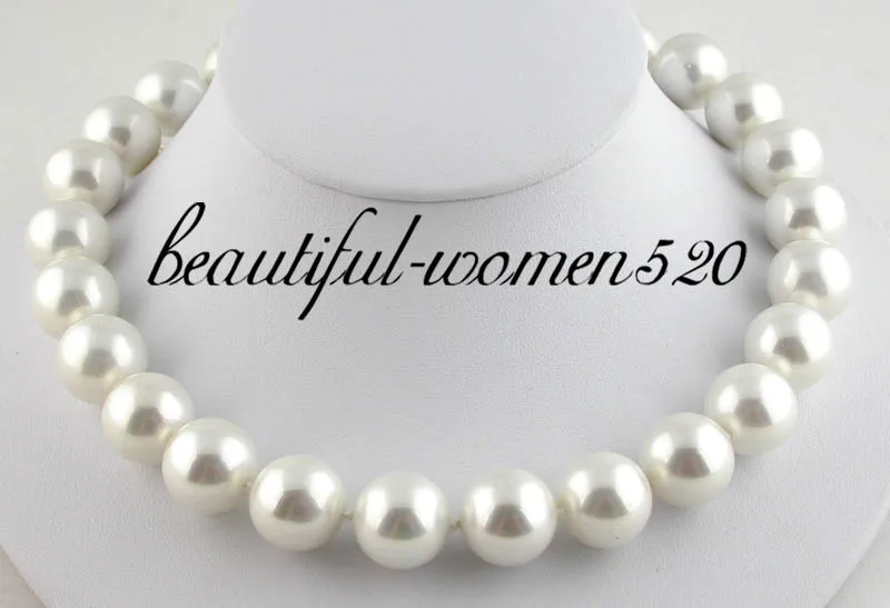

Z1603 Big 17" 16mm white south sea shell pearl necklace magnet