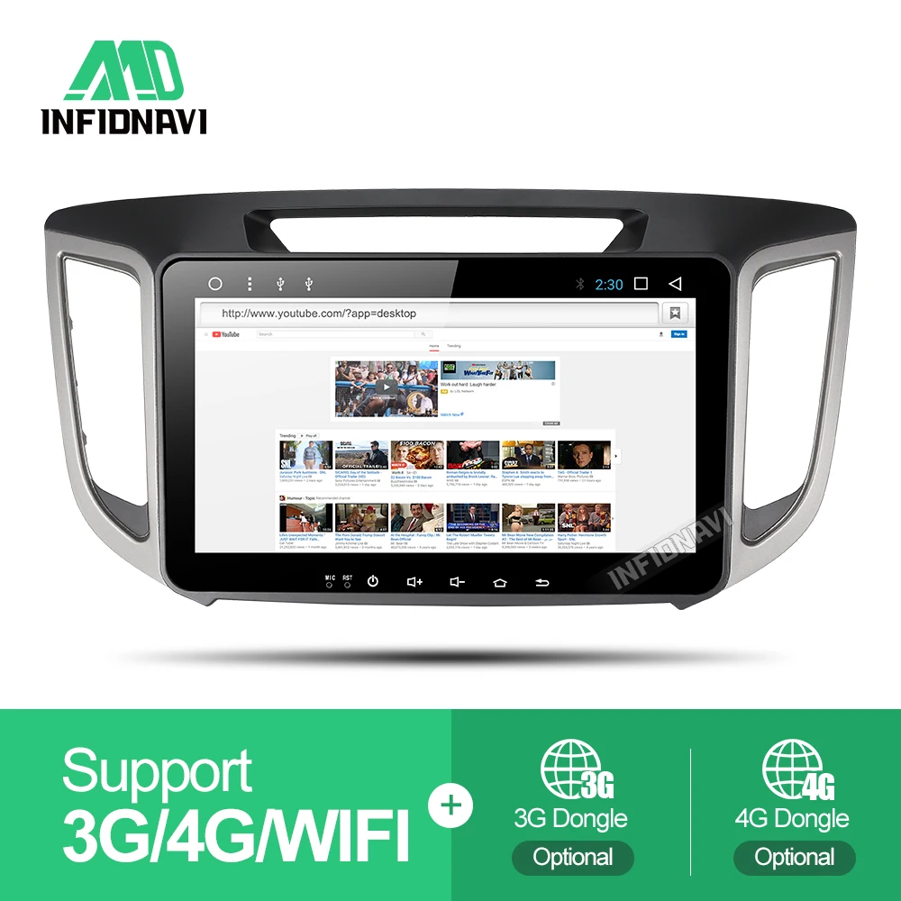 Discount android 8.1 car dvd for Hyundai creta ix25 2014-2017 gps navigation radio video stereo multimedia player octa core IPS screen 5