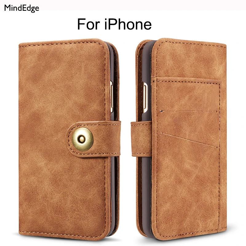 Magnetic Detachable Flip Leather Case for iPhone X Case Luxury Wallet for iPhone X Card Slot for iPhone 6 Plus/7/7 Plus/8/8 Plus