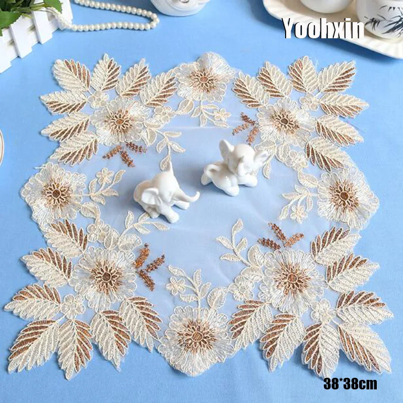 

Modern mesh embroidery dish placemat cup mug tea coffee pan coaster kitchen dining table place mat lace doily wedding drink pad