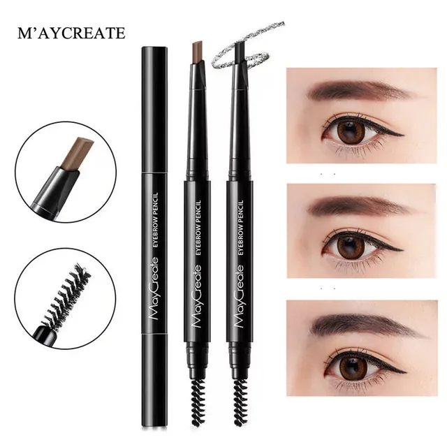 MayCreate Dark Brown Eyebrow Pencil With Brush Long Lasting Waterproof
