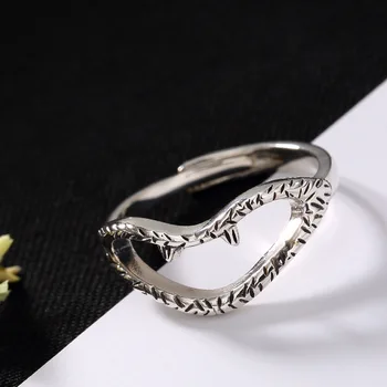 

Silver S925 Sterling Silver Japan Korean Version Simple And Big Mouth Personality Fashion Joker Ladies' Rings Wholesale
