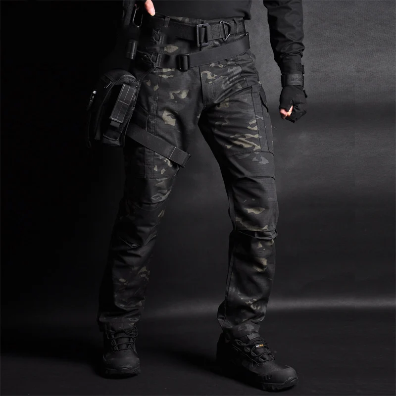  MEGE Tactical Cargo Pants Men Joggers Combat SWAT Army Military Pants Cotton Camo Pockets Stretch F