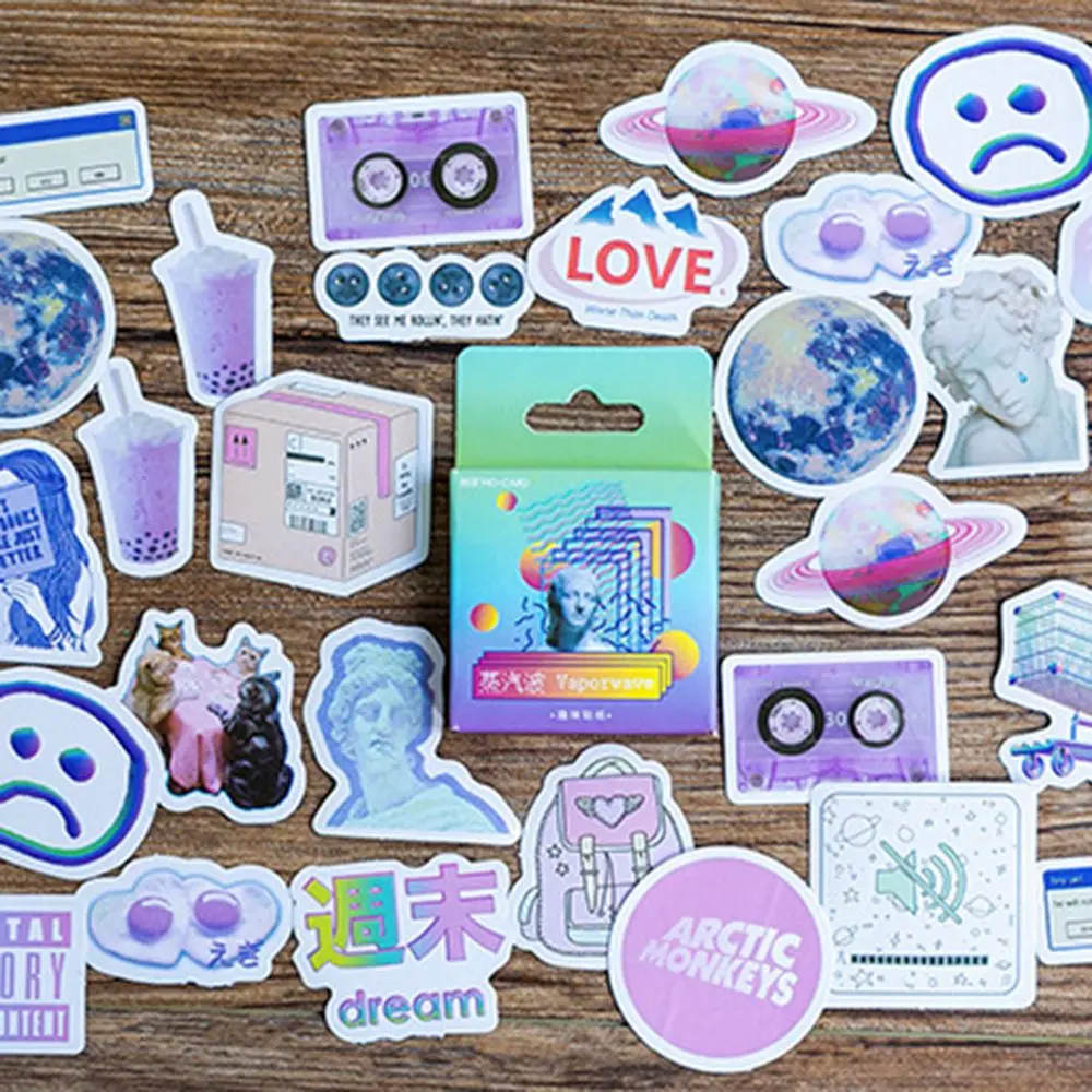 

45PCS/LOT Vapour Wave Dream Set Stickers Decorative Stationery Stickers Scrapbooking DIY Diary Album Stick Lable