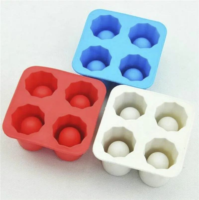 4-Cup Ice Cube Shot shape силиконовые шутеры стеклянные формы для замораживания лоток для приготовления Вечерние