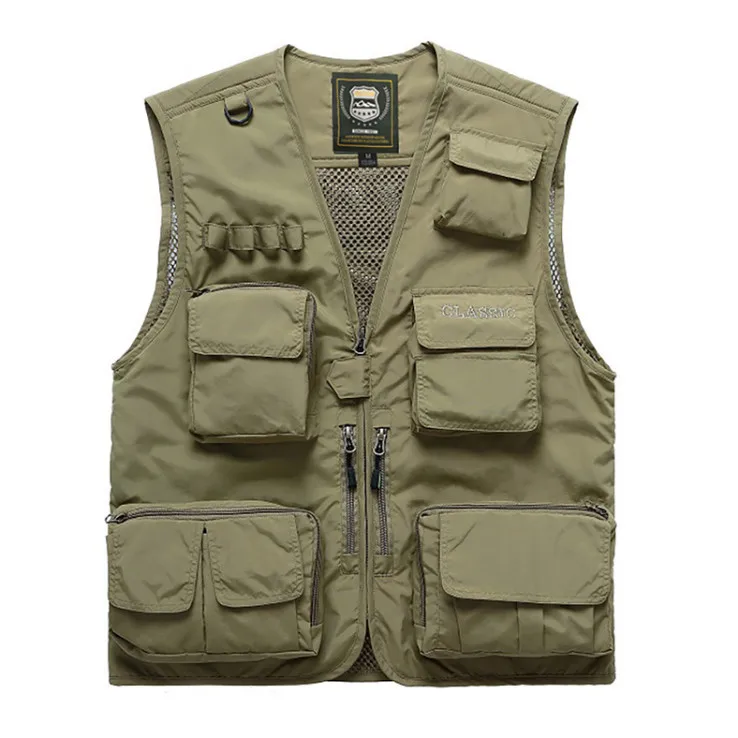 Spring Autumn Multi pockets Casual Vest Men Professional Photography ...