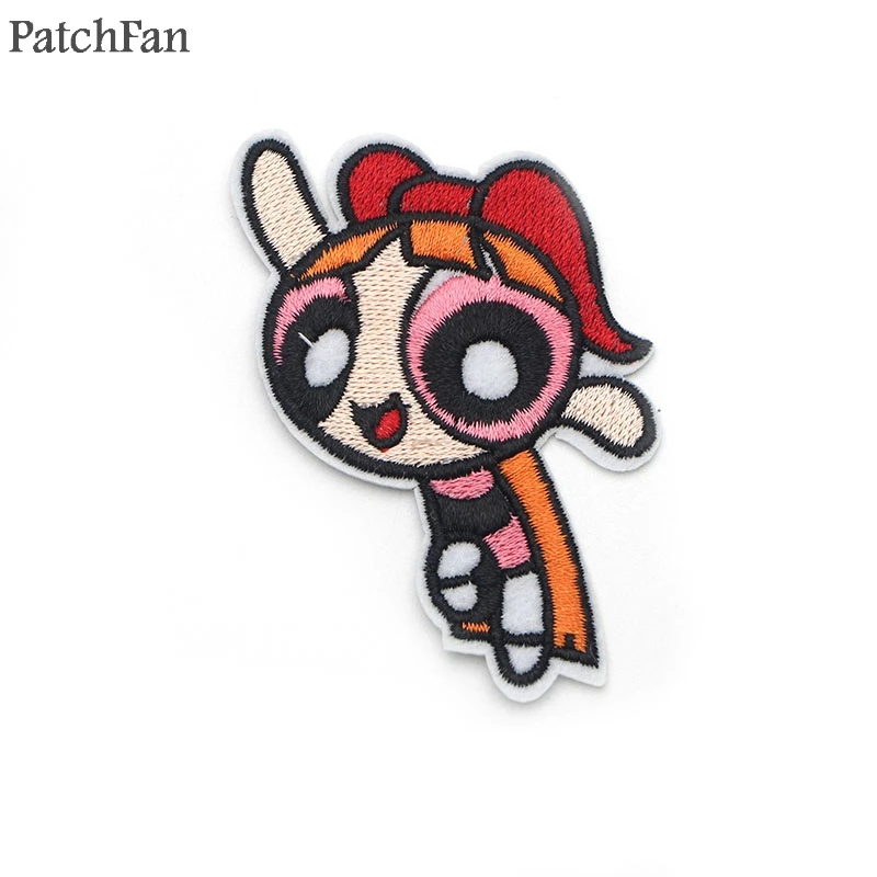 Patchfan The Powerpuff девушки вышитые железные нашивки значки лоскутное шитье куртка с аппликацией рюкзак значки-наклейки A1470 - Цвет: 6