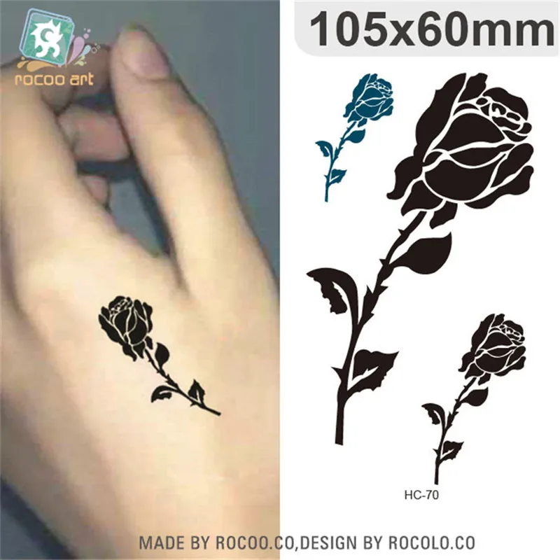 Боди-арт, товары для секса, водонепроницаемые Временные татуировки для мужчин и женщин, сексуальная черная роза, дизайн, флеш-тату, стикер HC1185 - Цвет: HC1070