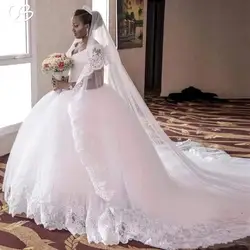 На заказ свадебные платья бальное платье с v-образным вырезом кружева аппликации со стразами Большие размеры Свадебные платья 2019 Новая