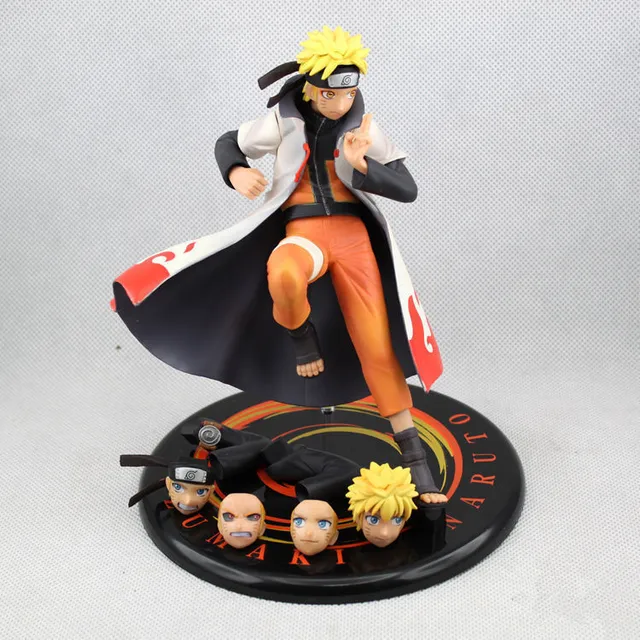 Anime Naruto Shippuden Naruto Uzumaki Heads mains échange PVC Action