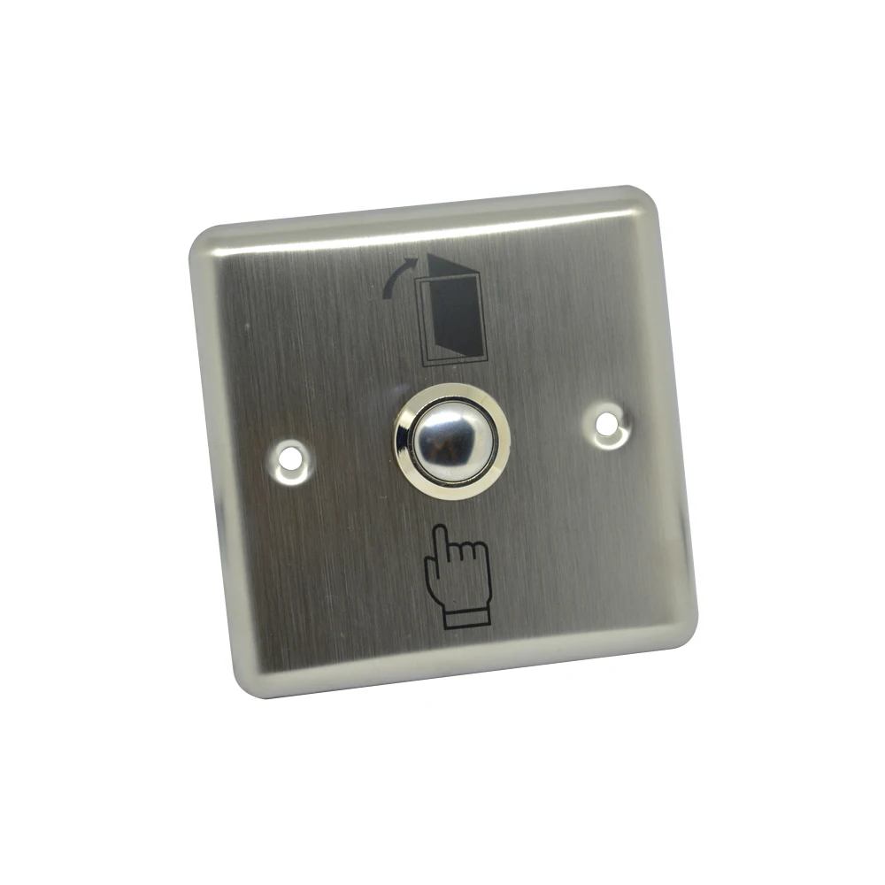 (10 pcs) Door access control button NO signal automatically restroration aluminium alloy switch 86 standard Door release switch