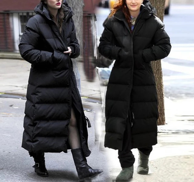 Cheap [2016] Velvet Jacket Extended Thickening Of European And American Luxury Female Long Maxi Warm Loose Big Black Code