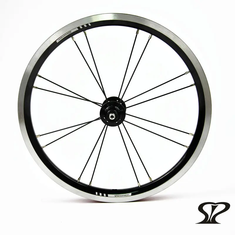 Cheap New SPOMANN 16 inch Folding bicycle alloy V brake BMX bike clincher rims wheelset MTB 16er 7 bearing 3 speed freewheel Free ship 2