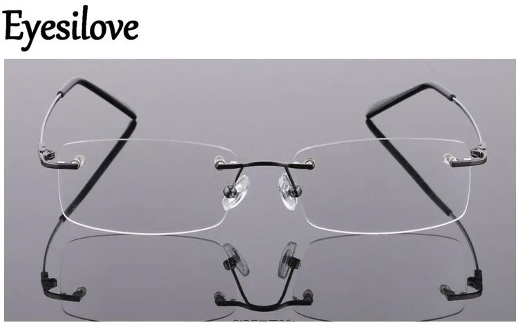 

Eyesilove memory titanium glasses frame Flexible Memory Metal Rimless Eyeglasses Frame for oculos de grau Glasses Optical Frame