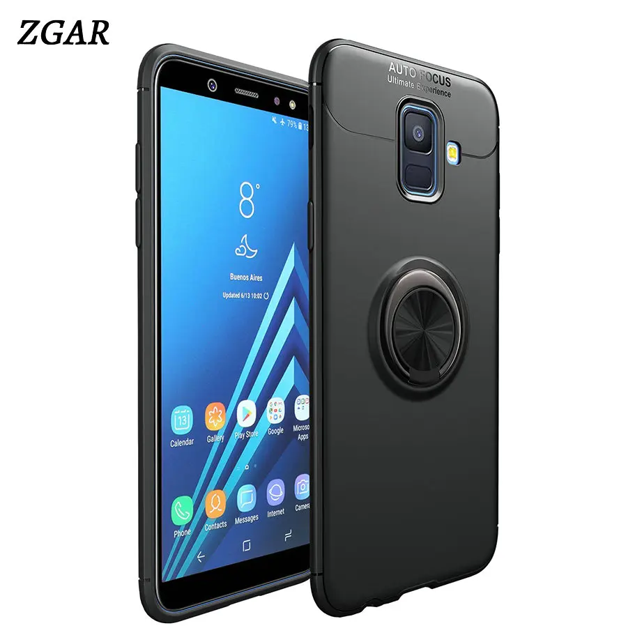 Для samsung Galaxy A6 металлический корпус палец кольцо держатель Celular мягкий автомобиль