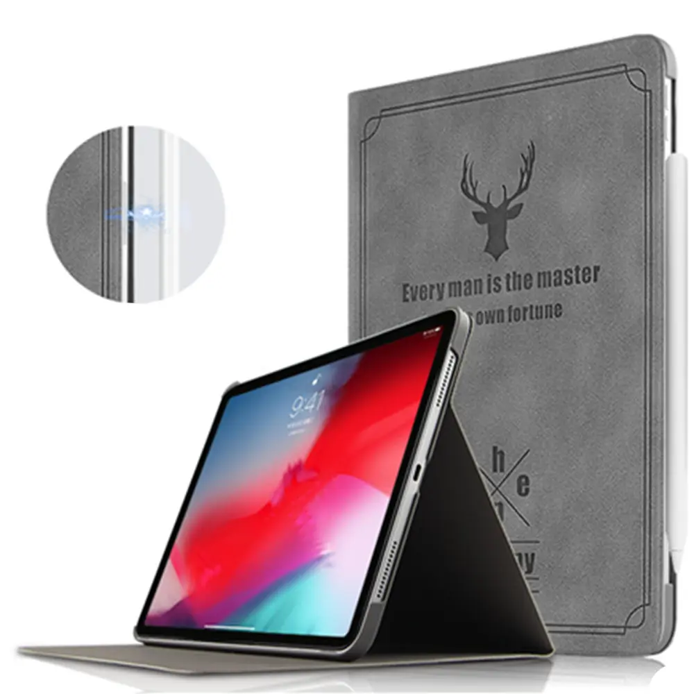 Fashion Protective Cover for IPad Pro 11 2018 PU Leather Smart Case for