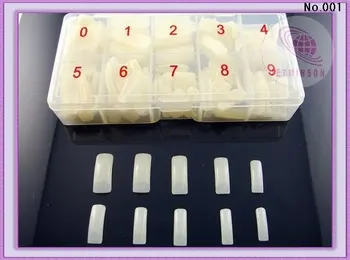 

500PCS/SET NATURAL COLOR HALF COVER FALSE NAIL ART TIP ARTIFICIAL SALON NAIL TIPS + SOFT SILICONE BOX